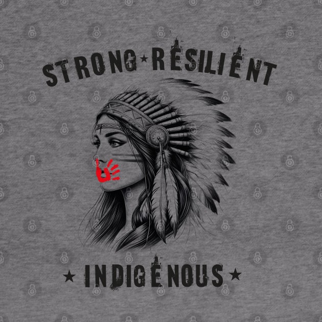 Strong Resilient Indigenous, I Wear Red For My Sisters, Justice For MMIW by GreenSpaceMerch